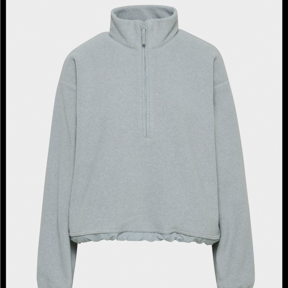 Aritzia Golden Polartec® 200 1/4 Zip Sweater Heather Chrome Gray - Picture 2 of 9